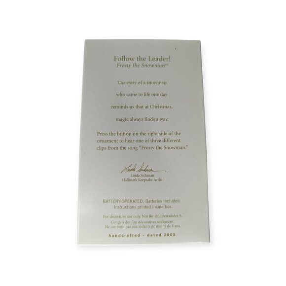 Hallmark Keepsake Ornament 2008 Frosty the Snowman Follow the Leader! Magic - Picture 5 of 14